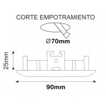 Foco basculante empotrar Blanco 90mm, para Lámpara GU10/MR16, Caja 20ud a 2,30€/ud